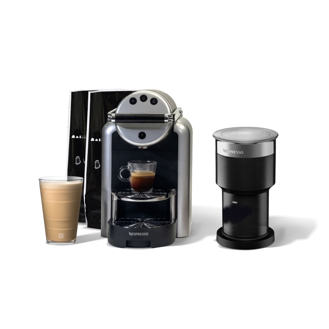 Nespresso Professional Machine Starter Bundle for Businesses, Zenius Professional Coffee Machine and Milk Frother