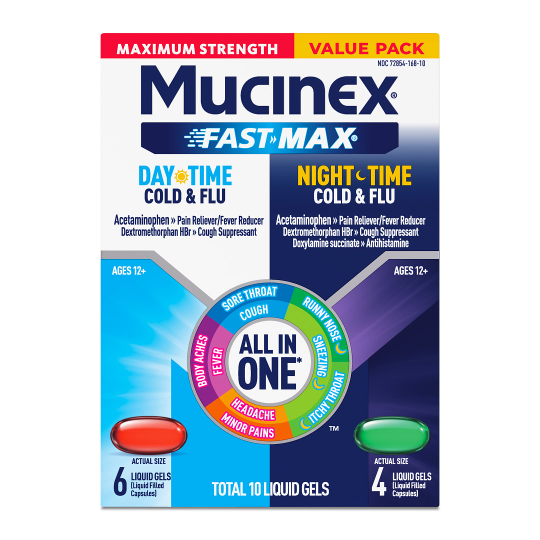 MUCINEX® FAST-MAX® Liquid Gels - Day Night Hydra Cold & Flu 24/10 ct.