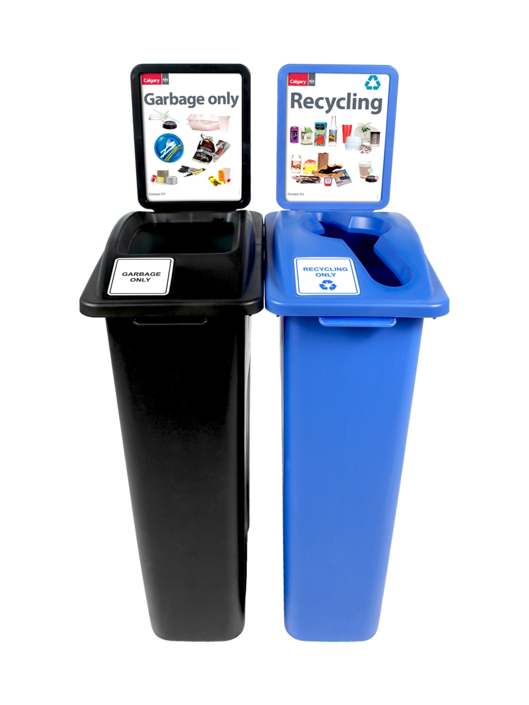  WASTE WATCHER [CU16-001801] - Double - Kit - Recycling-Garbage Only - Mixed-Full - Blue-Black
