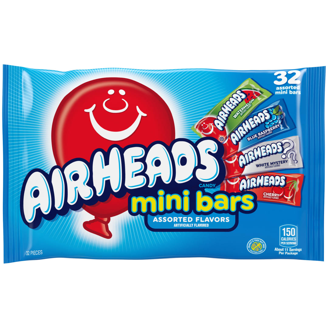 Airheads Mini Bars Assorted Flavors 32 ct Halloween Laydown Bag