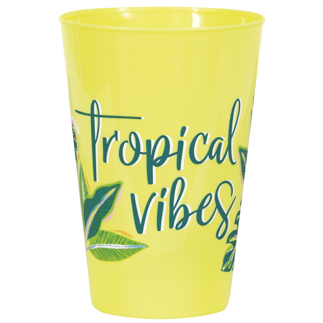 Tropical Leaves 16oz Plastic Stadium Cups, 6ct