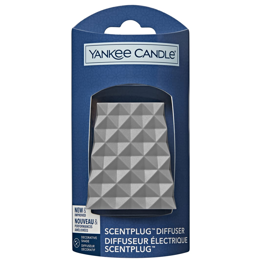 Yankee Candle® ScentPlug Diffuser | Plug In Air Freshener Base | Silver Faceted Decorative Shade | EU 2 Pin Plug