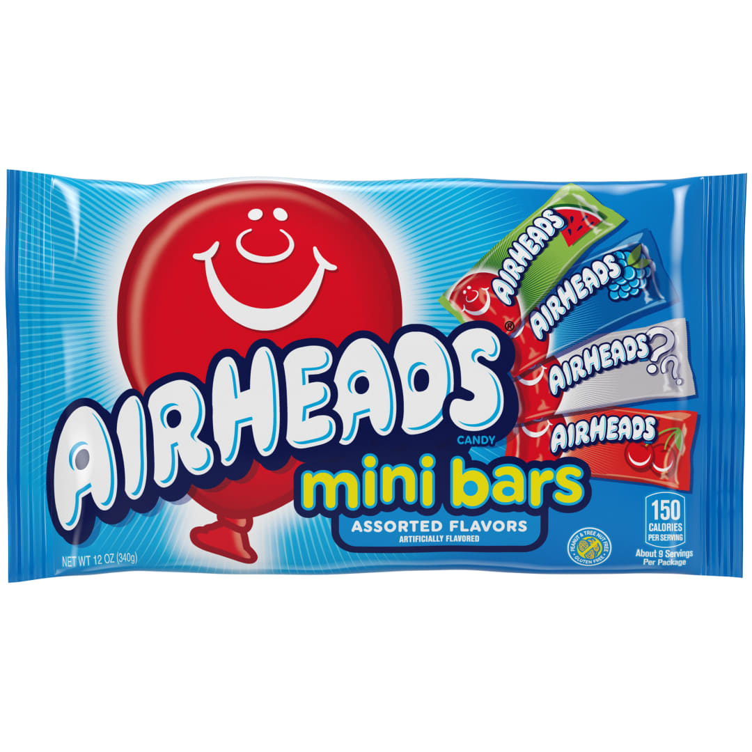 Airheads Mini Bars Assorted Flavors 12 oz Halloween Theme Laydown Bag