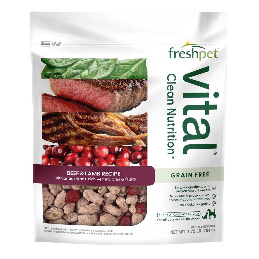 Freshpet Vital, Fresh Dog Food, Grain Free Beef & Lamb Recipe, 1.75 lbs.