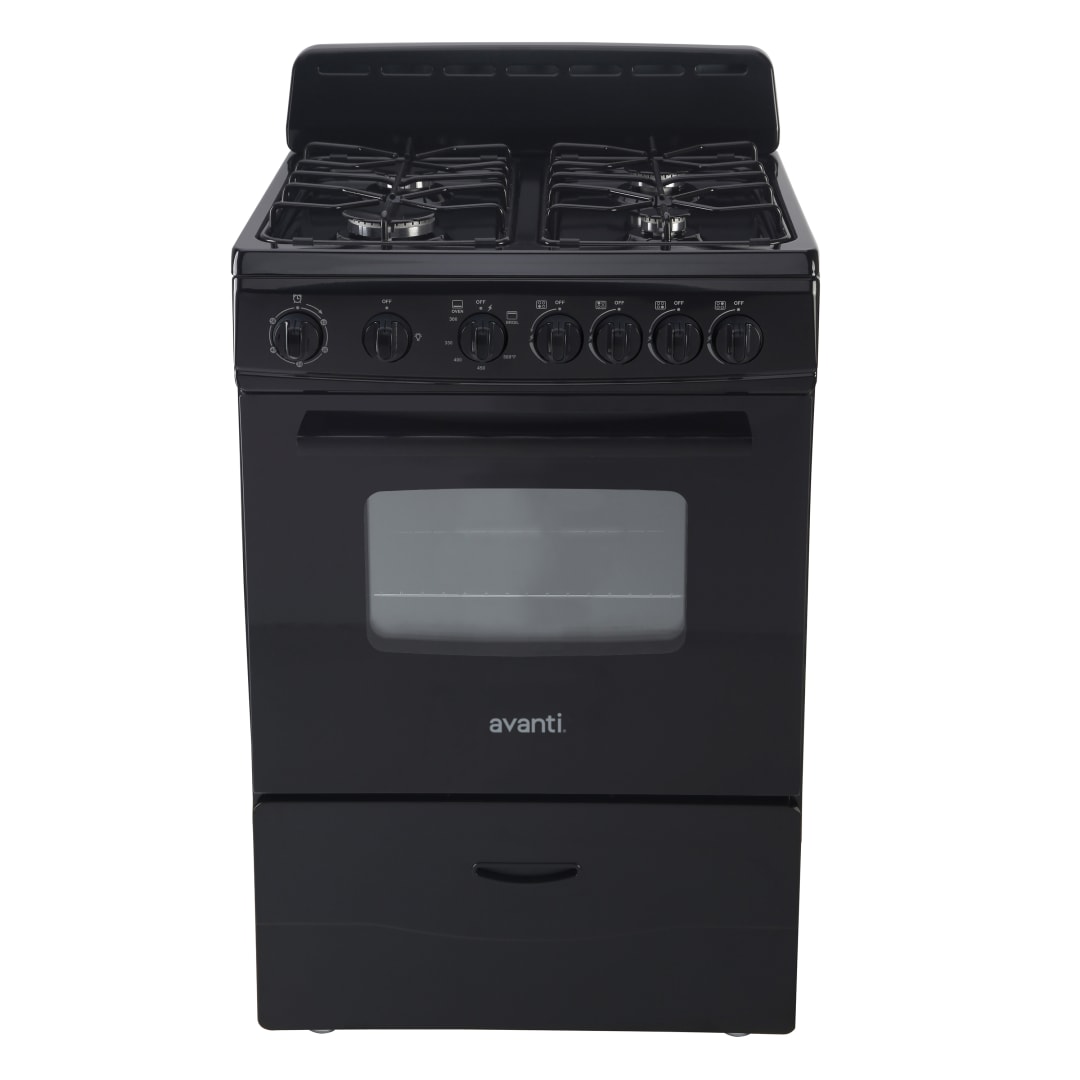 Avanti 24" Compact Gas Range Oven, in Black (GR2415CB)