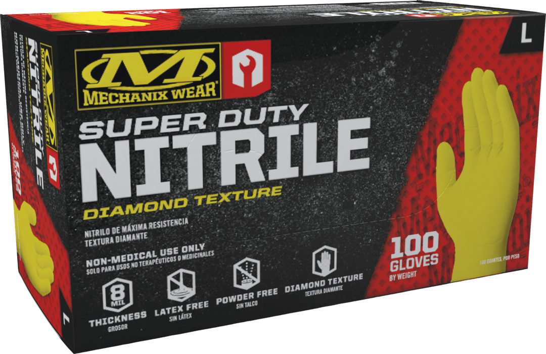 8 Mil Super Duty Nitrile Gloves (Pack of 100)