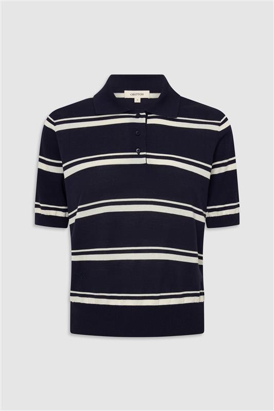 Short Sleeve Stripe Knit Polo