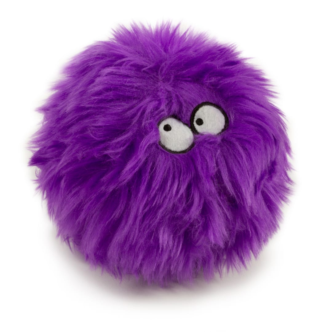 goDog Furballz Squeaky Plush Dog Toy With Chew Guard Technology, Purple, Small