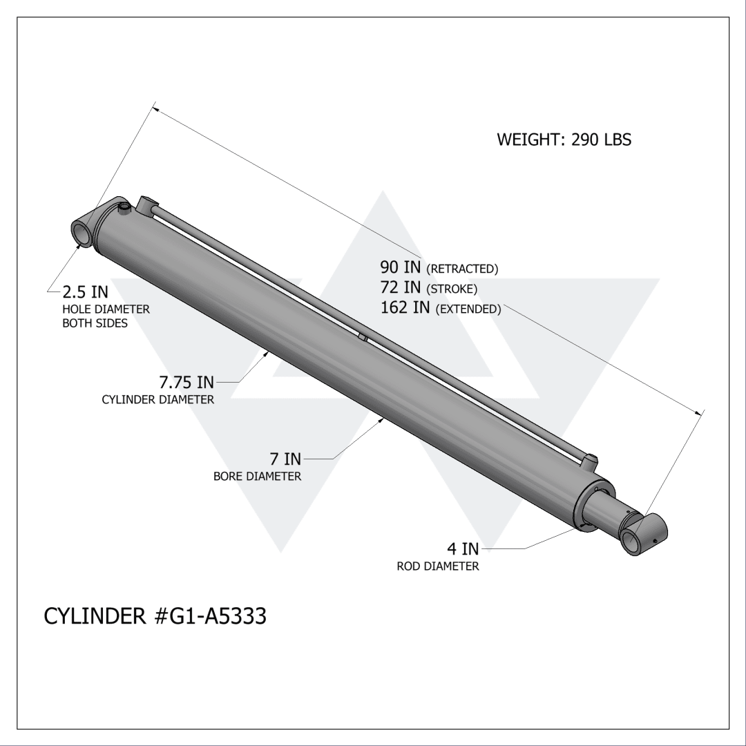 Galbreath™ Double Acting Lift Cylinder (7" X 4" X 72")