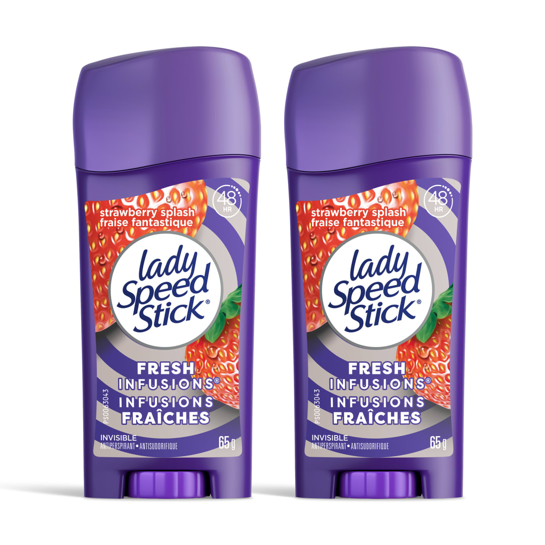 Lady Speed Stick Antiperspirant Deodorant For Women, Fresh Infusions, Strawberry Splash, 1.6 oz (2 Pack)
