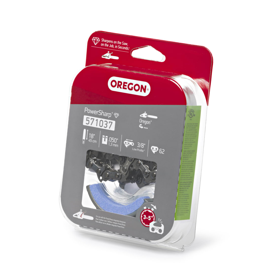 Oregon® PowerSharp Replacement Saw Chain for Oregon CS1500 Chain Saw Equipped with 18 in.Bar, Includes Sharpening Stone 571037