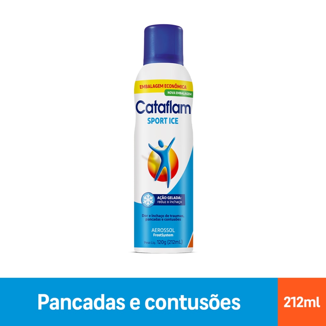 Cataflam Aerossol Sport Ice Analgésico para Alívio da Dor, Inchaço e Vermelhidão Spray com 120g