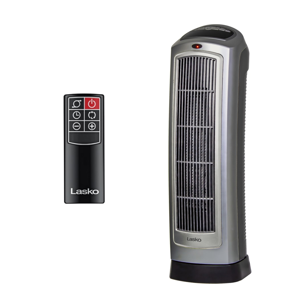 Lasko 23" 1500-Watt Ceramic Tower Space Heater with Digital Display and Remote Control