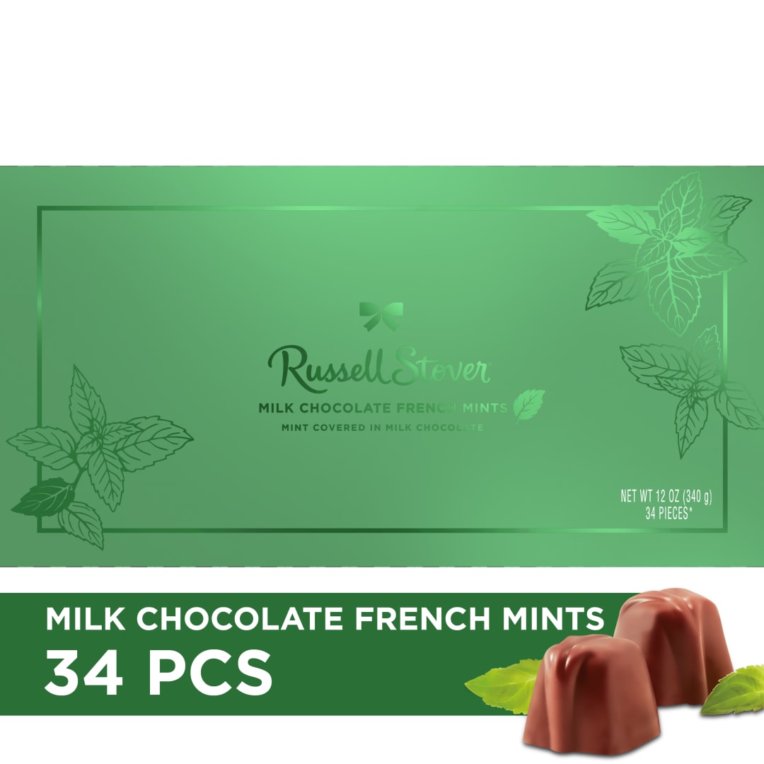 RUSSELL STOVER Milk Chocolate French Mints Candy Gift Box, 12 oz.