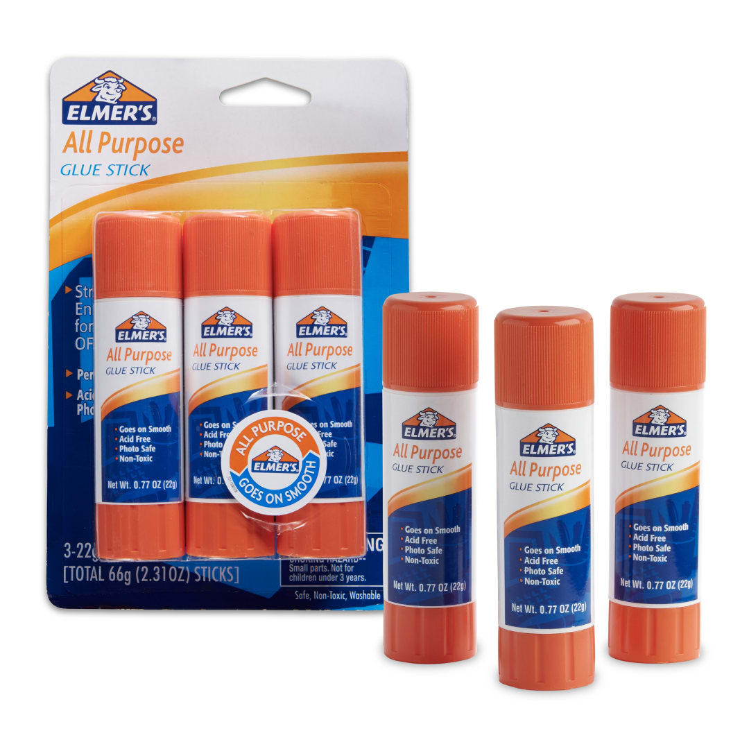 Elmer’s All-Purpose Glue Sticks, 0.77-Ounce Glue Sticks, 3 Count