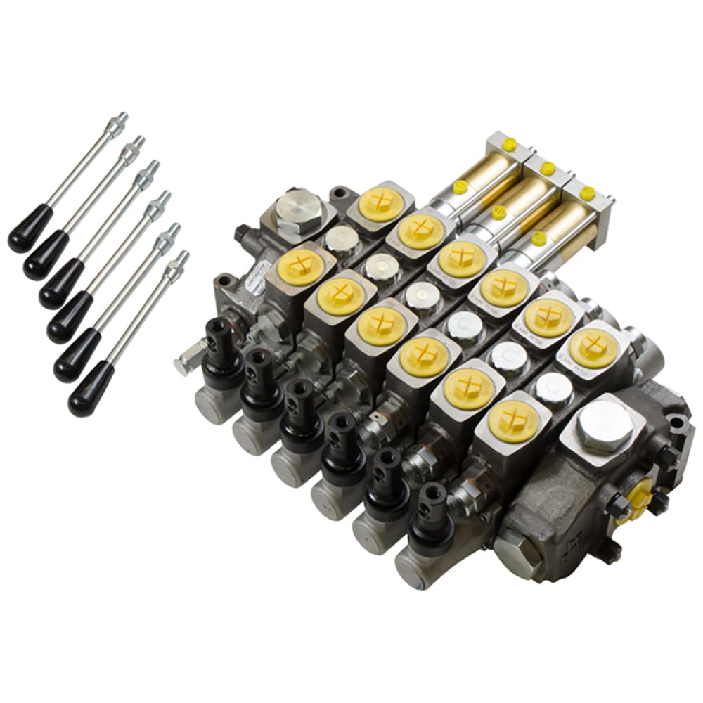 Galbreath™ Valve, 6 Spool ML Left Hand/3 Air Hydraulic