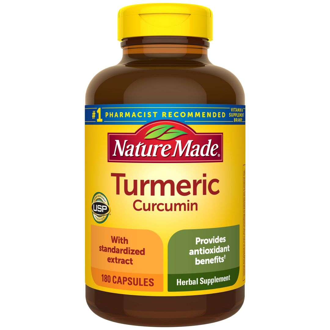 Nature Made Turmeric Curcumin 500 mg, Herbal Supplement for Antioxidant Support, 180 Capsules, 180 Day Supply