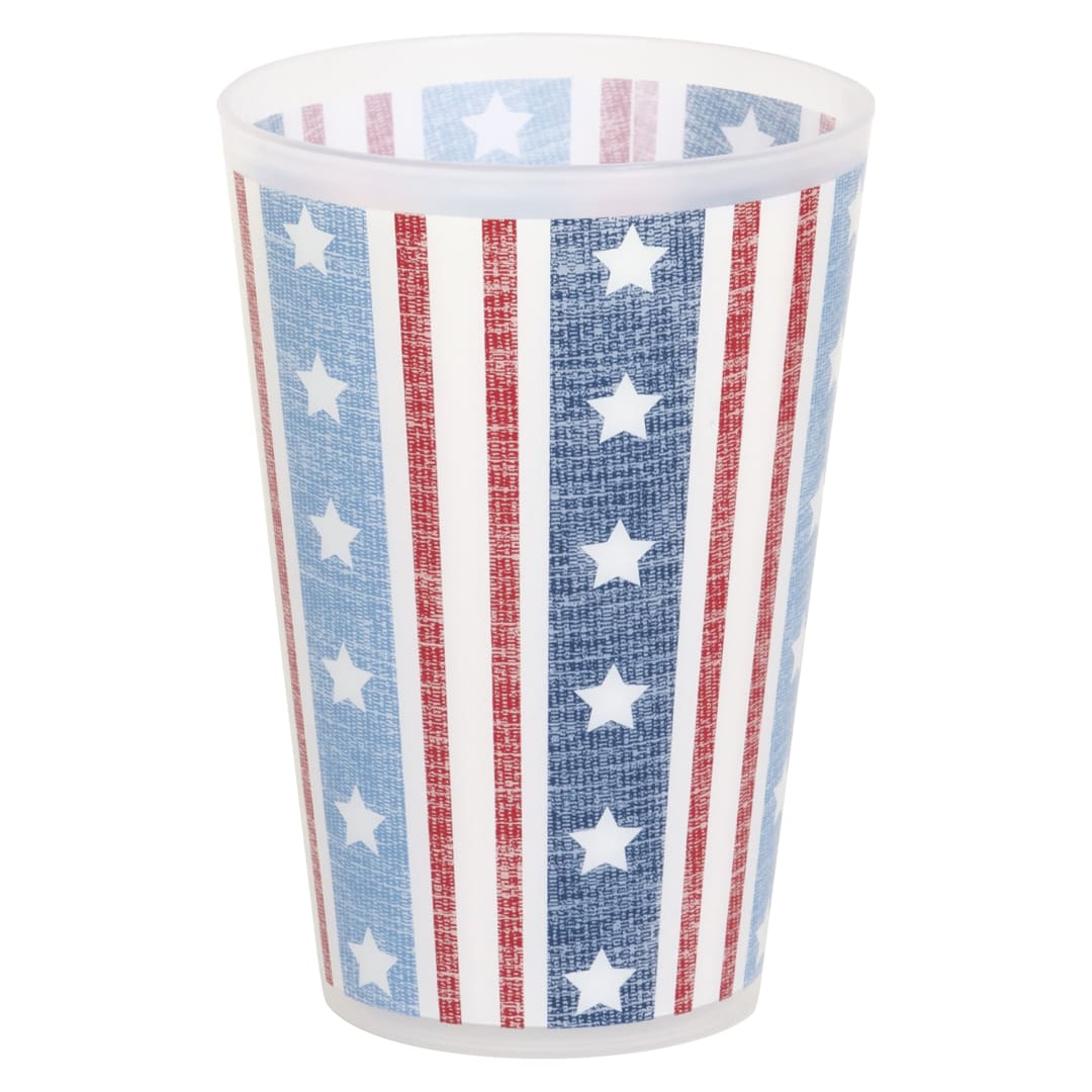 Classic Americana Frosted Reusable 16oz Plastic Cups, 6ct