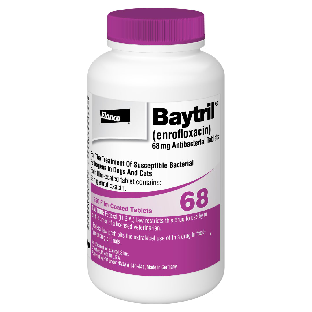 Baytril Filmcoat 250tab 68mg