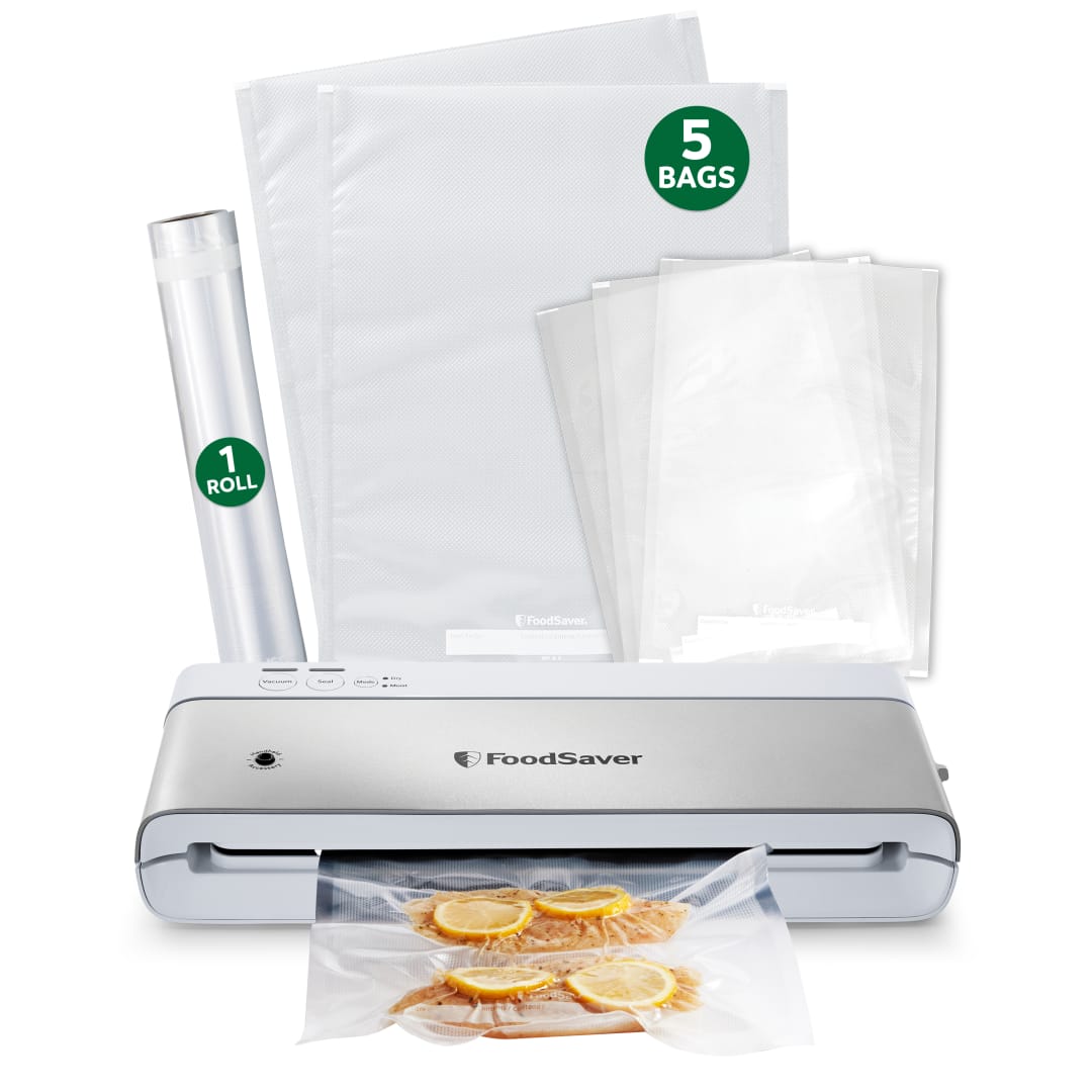 FoodSaver VS0160 PowerVac Vacuum Sealer, Stainless Steel with White Accents