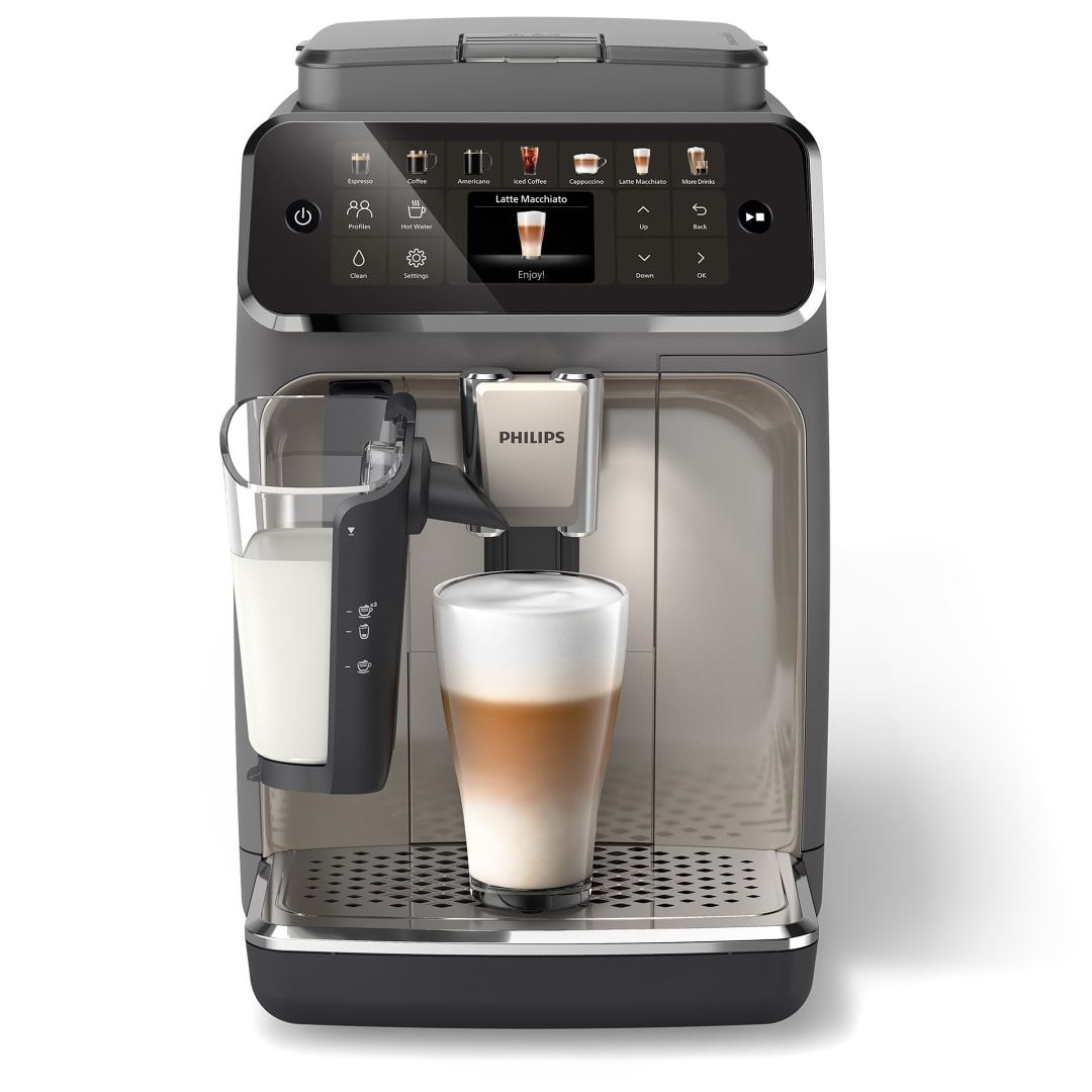 Philips 4400 Fully Automatic Espresso and Coffee Machine with LatteGo Milk Frother, Cashmere Grey
