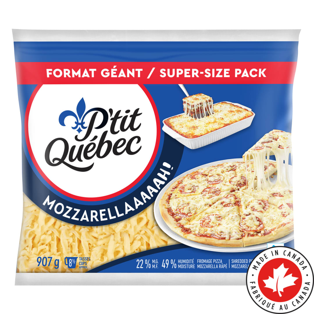 P'tit Québec Mozzarellaaaaah! Shredded Cheese, 907g