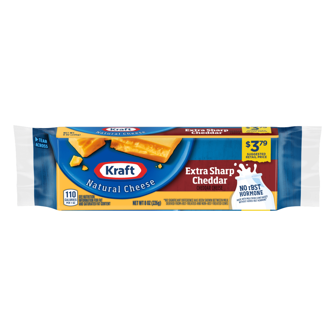 Kraft Natural Cheese-Chunks Null Extra Sharp, 8 oz Wrapper