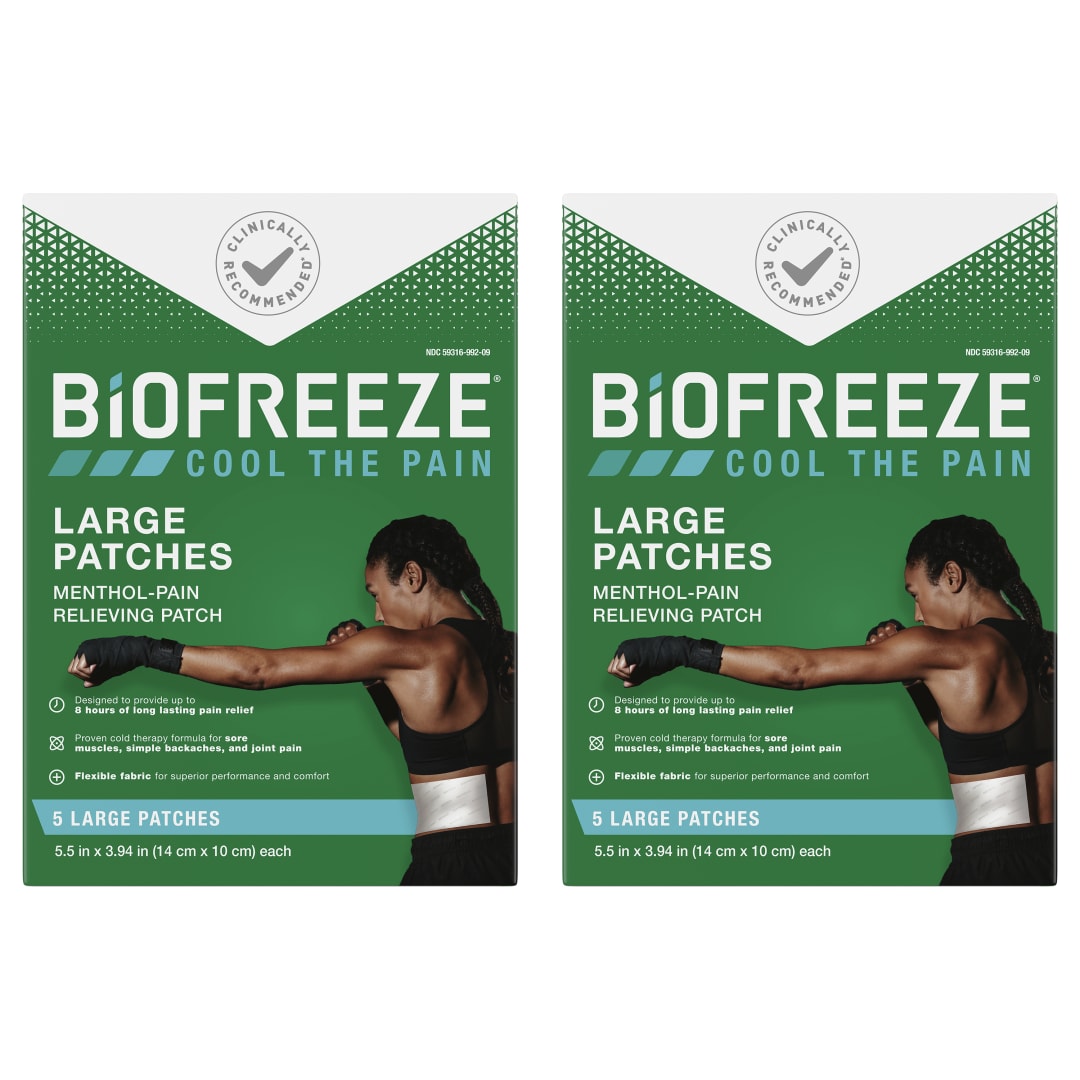 Biofreeze Pain Relief Patch, Large, 5 Patches (Pack of 2)