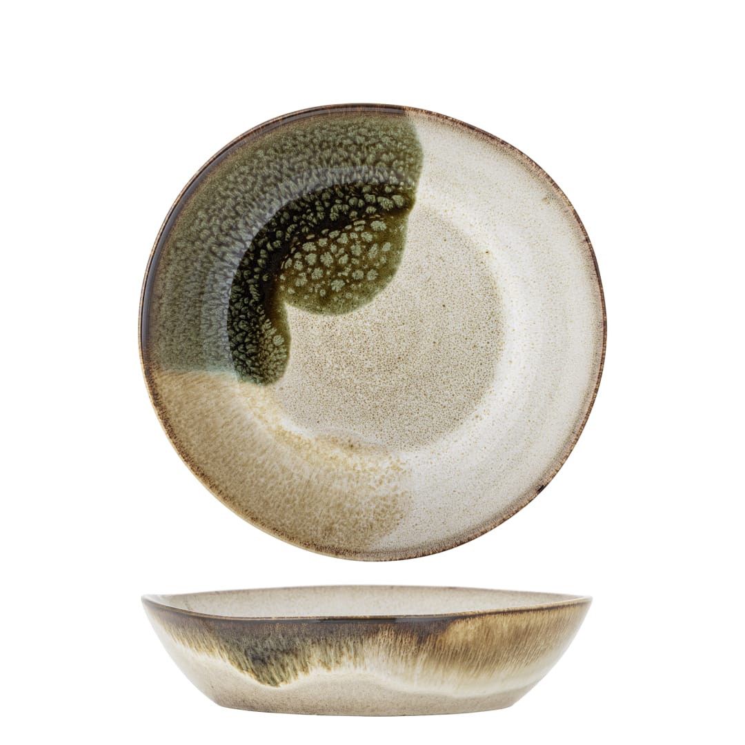 82068746 - Jules Plate Deep, Green, Stoneware STOCK: 300