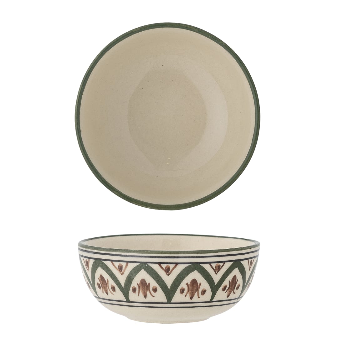 82068282 - Karlie Bowl, Green, Stoneware STOCK: 300