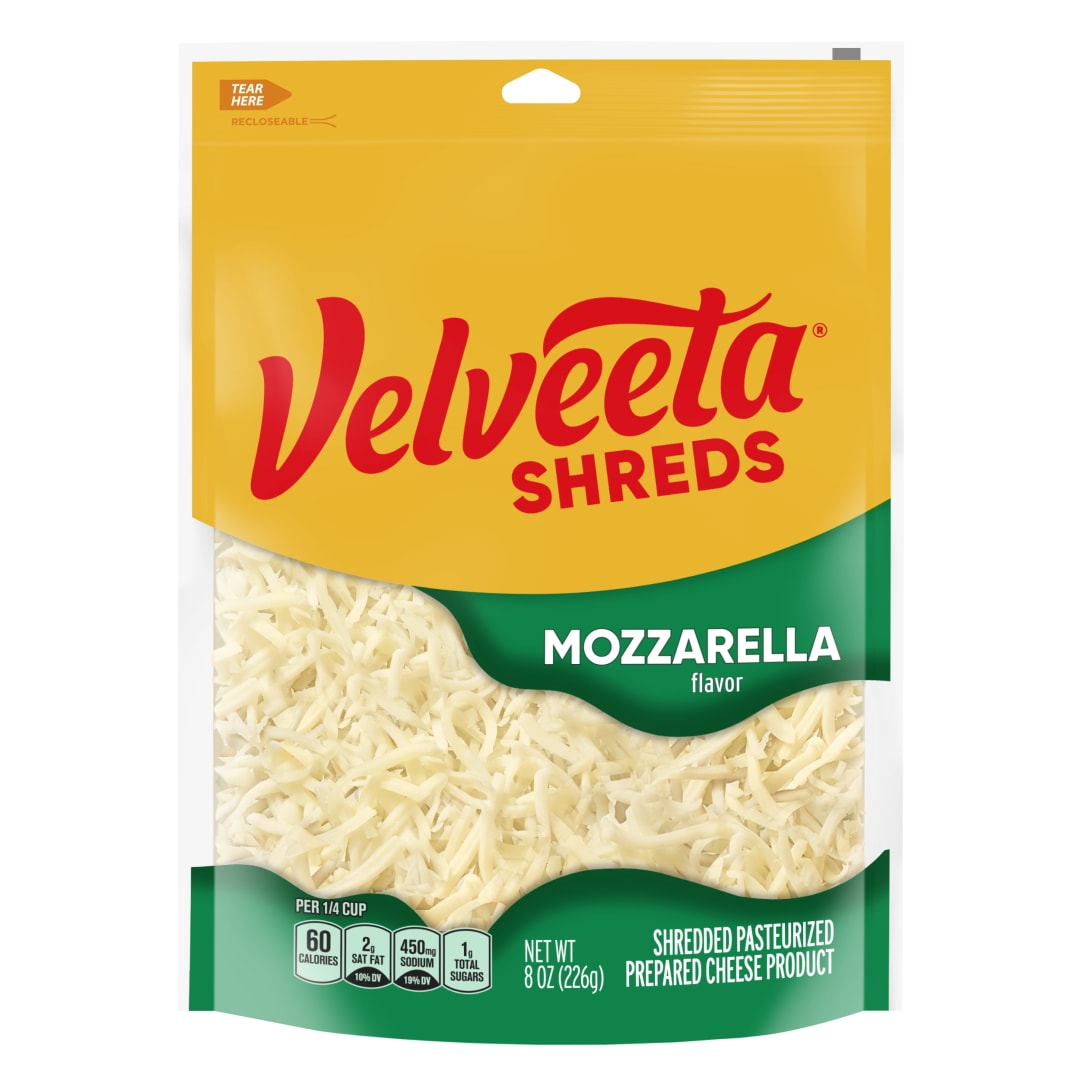 Velveeta Shreds Mozzarella Shredded Cheese, 8 oz Bag