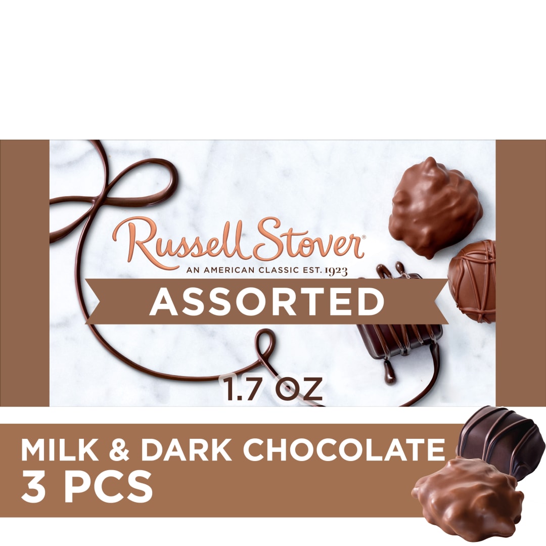 RUSSELL STOVER Assorted Milk & Dark Chocolate Trial Size Gift Box, 1.7 oz.
