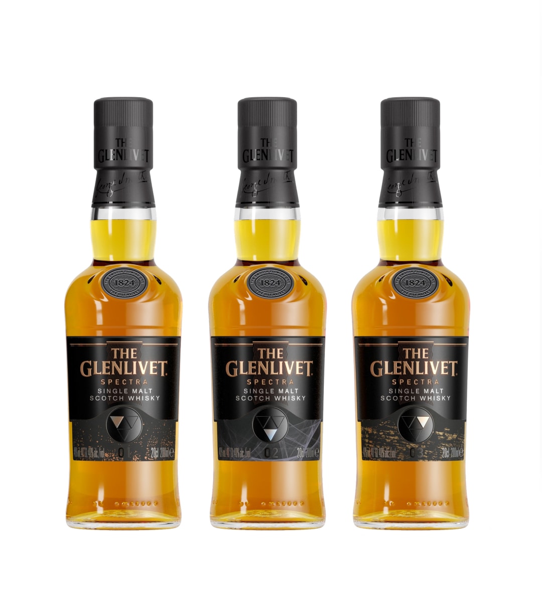 The Glenlivet Spectra Edition Single Malt Scotch Whisky, 3 Pack, 200 ml Bottles, 80 Proof