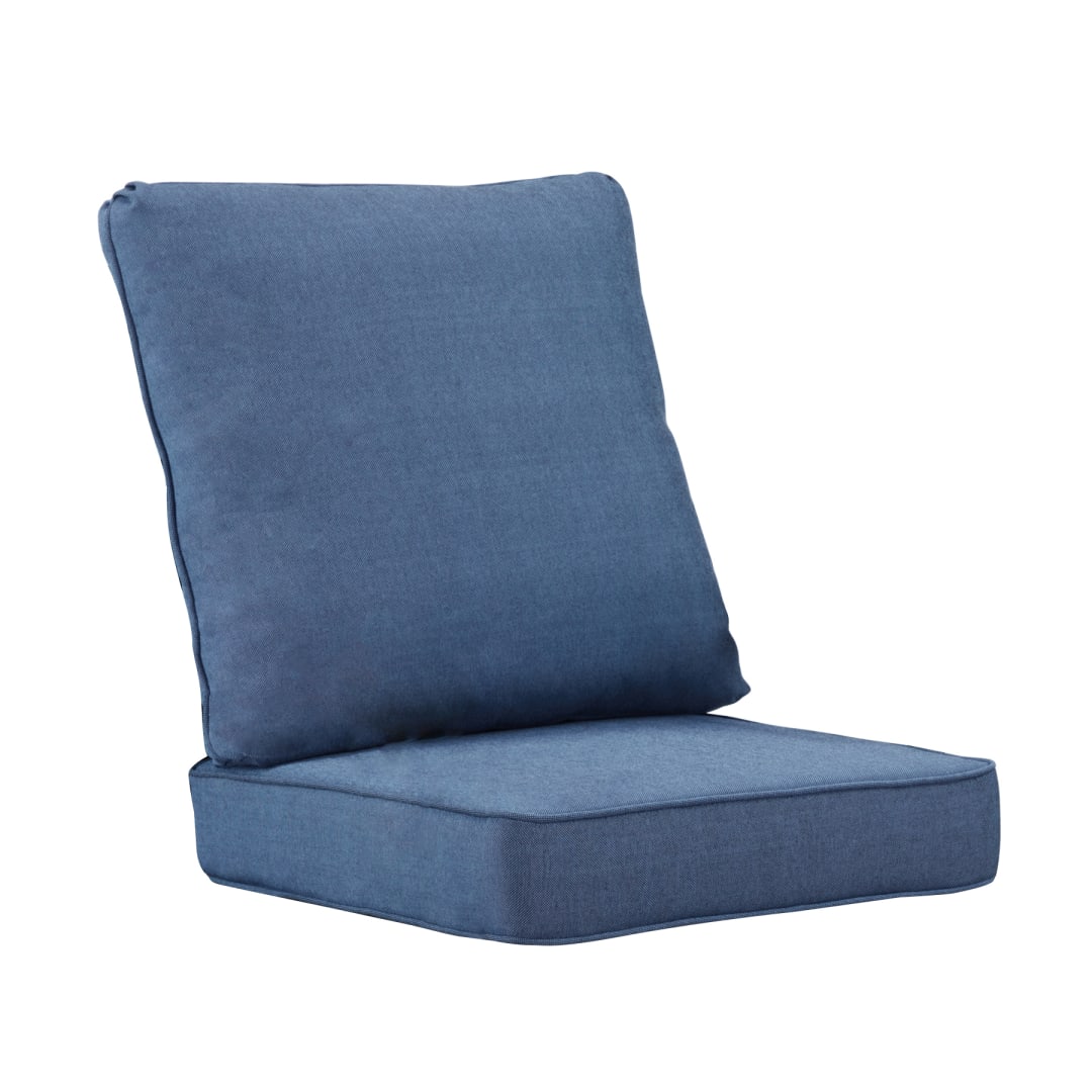 26 x 24 Outdoor Patio Deep Seating Cushion Set in Blue with Ties