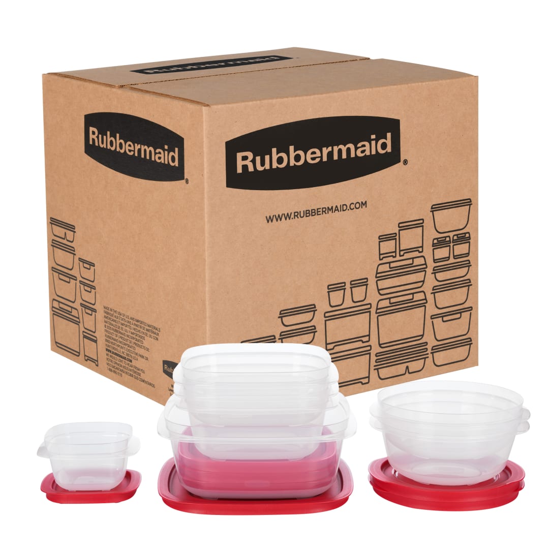 Rubbermaid EasyStore Square and Round Containers, 14-Piece Set, Food Storage Containers, Food Storage Containers with Lids