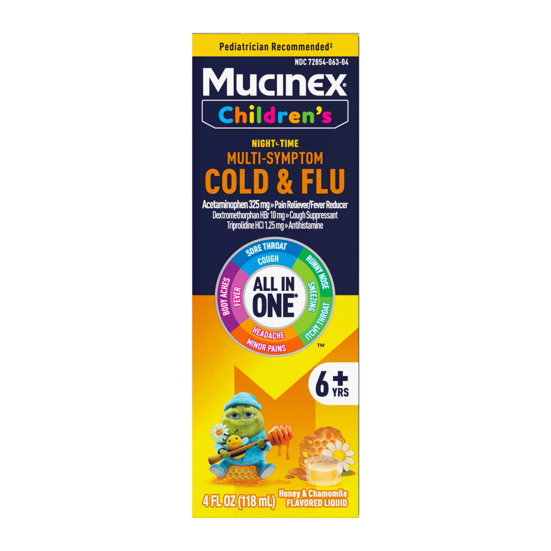 MUCINEX® Mucinex Children`s Cold & Flu Nighttime Liquid Honey 6/4 oz.