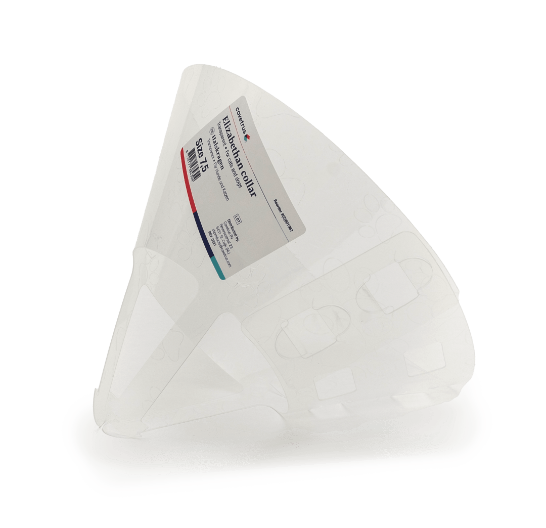 Covetrus Elizabethan Collar with Embossed Paw Design, Transparent, 7.5cm