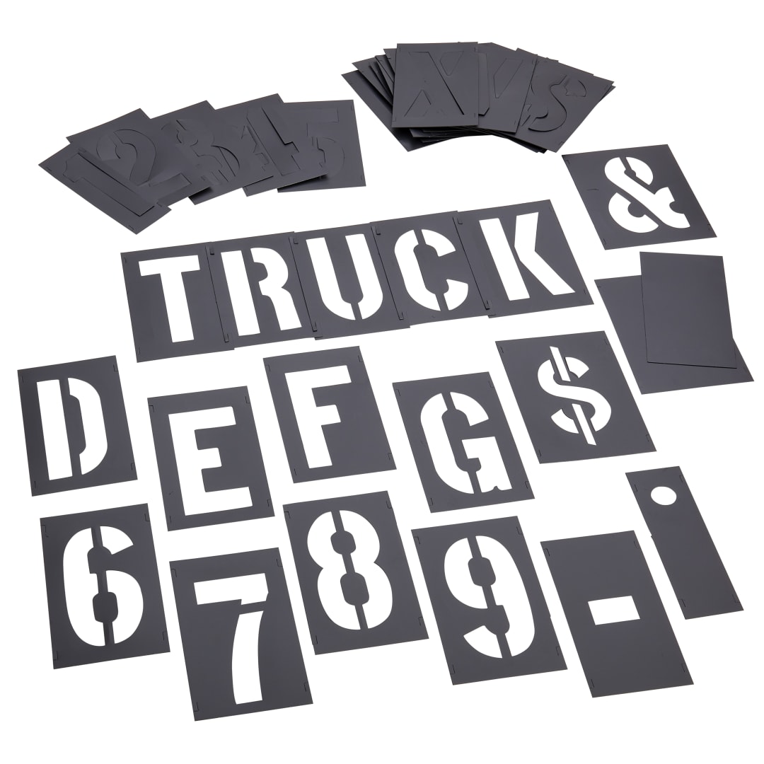 Stencil Set-Letter/Number 4" PVC 46 Pieces