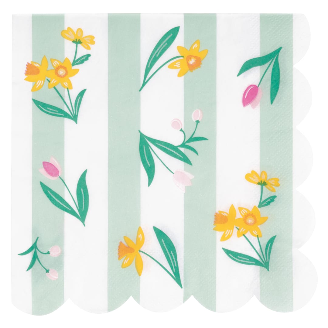 Pastel Spring Scalloped Luncheon Napkins, 16ct