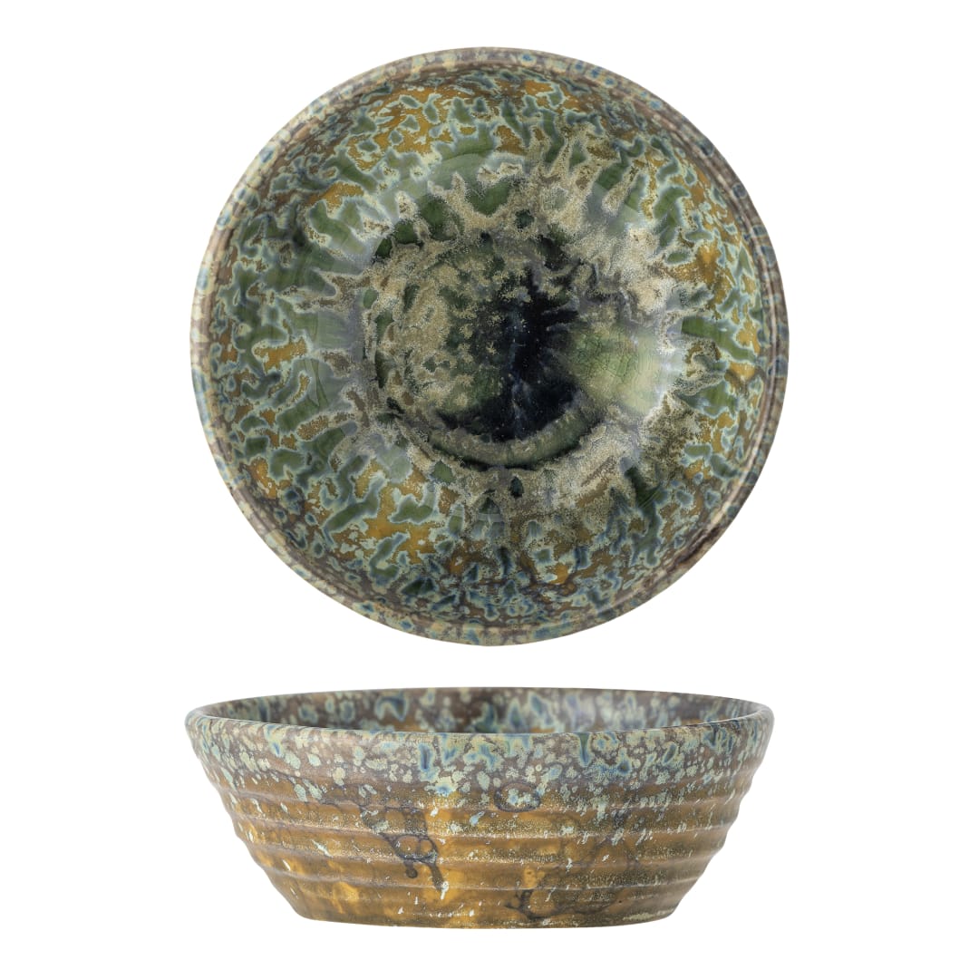 82061827 - Milani Bowl, Green, Stoneware STOCK: 300