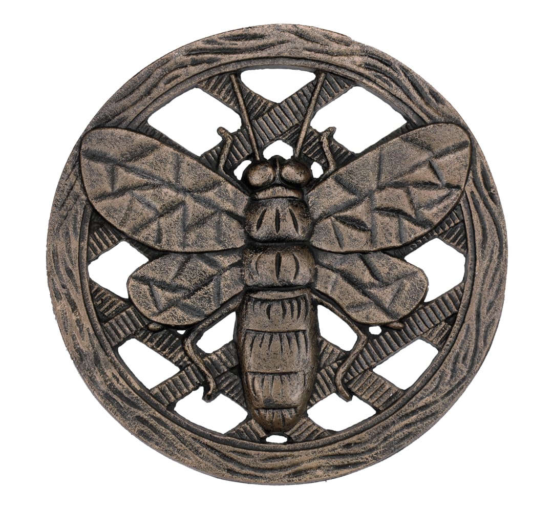 Antique Bronze Metal Stepping Stone Bee - Cast Aluminum
