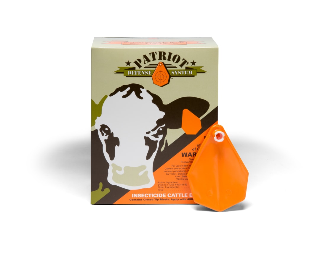 Patriot Insecticide Cattle Ear Tag | Controls Flies & Ticks | 120 Cattle Ear Tags