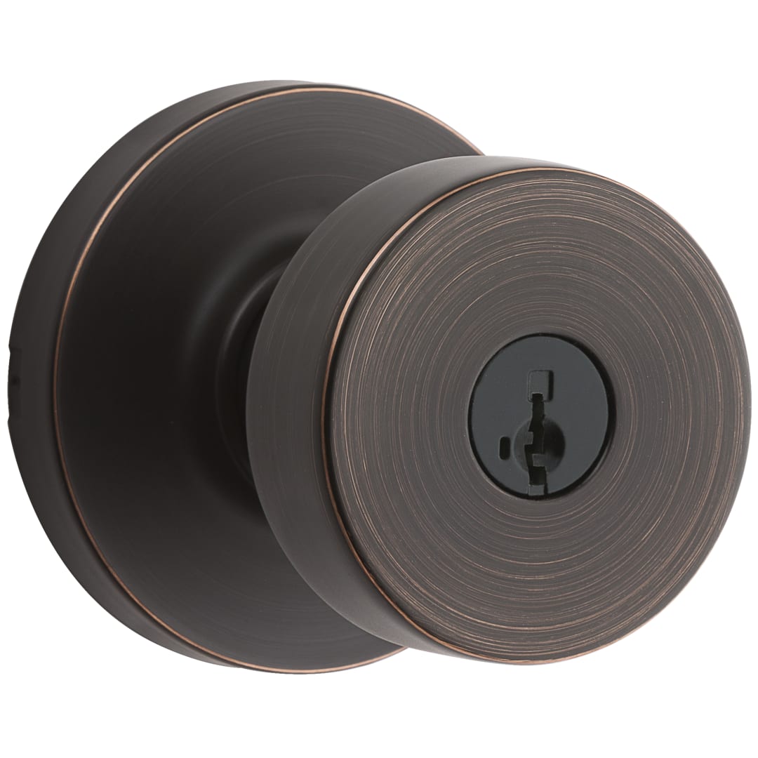 Pismo Keyed Entry Knob in Venetian Bronze featuring SmartKey Security