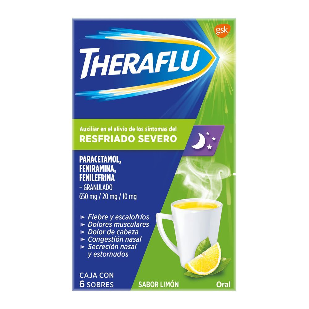 Theraflu Te Antigripal Resfriado Severo 6 sobres