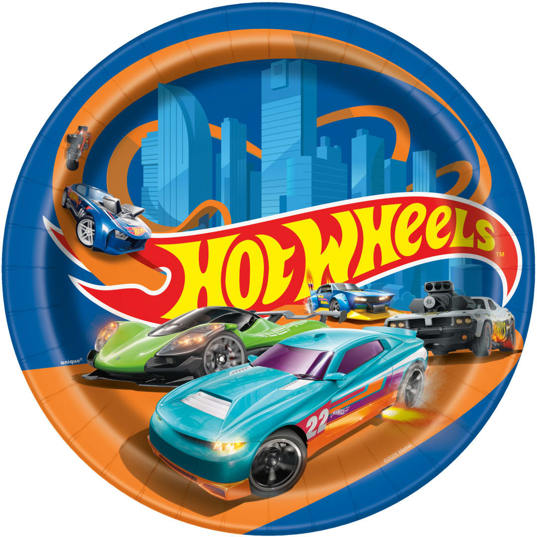 Hot Wheels Round 9" Dinner Plates, 8ct