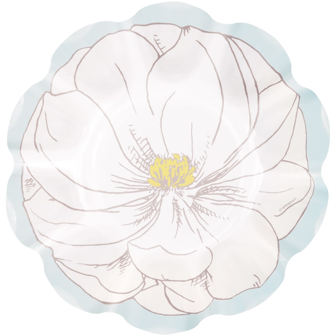 Garden Party Flower Shaped 7" Paper Bowls, 8ct