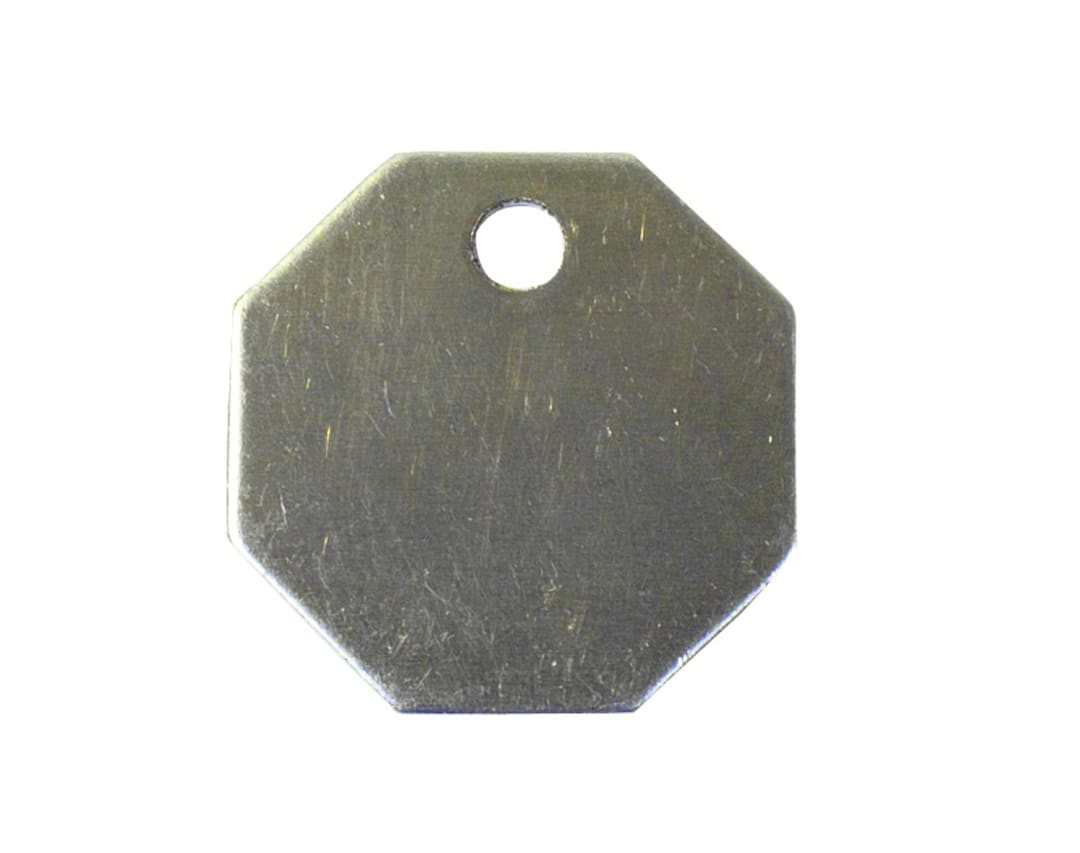 Tag-Octagon 1-1/64" Stainless Steel 100 pack