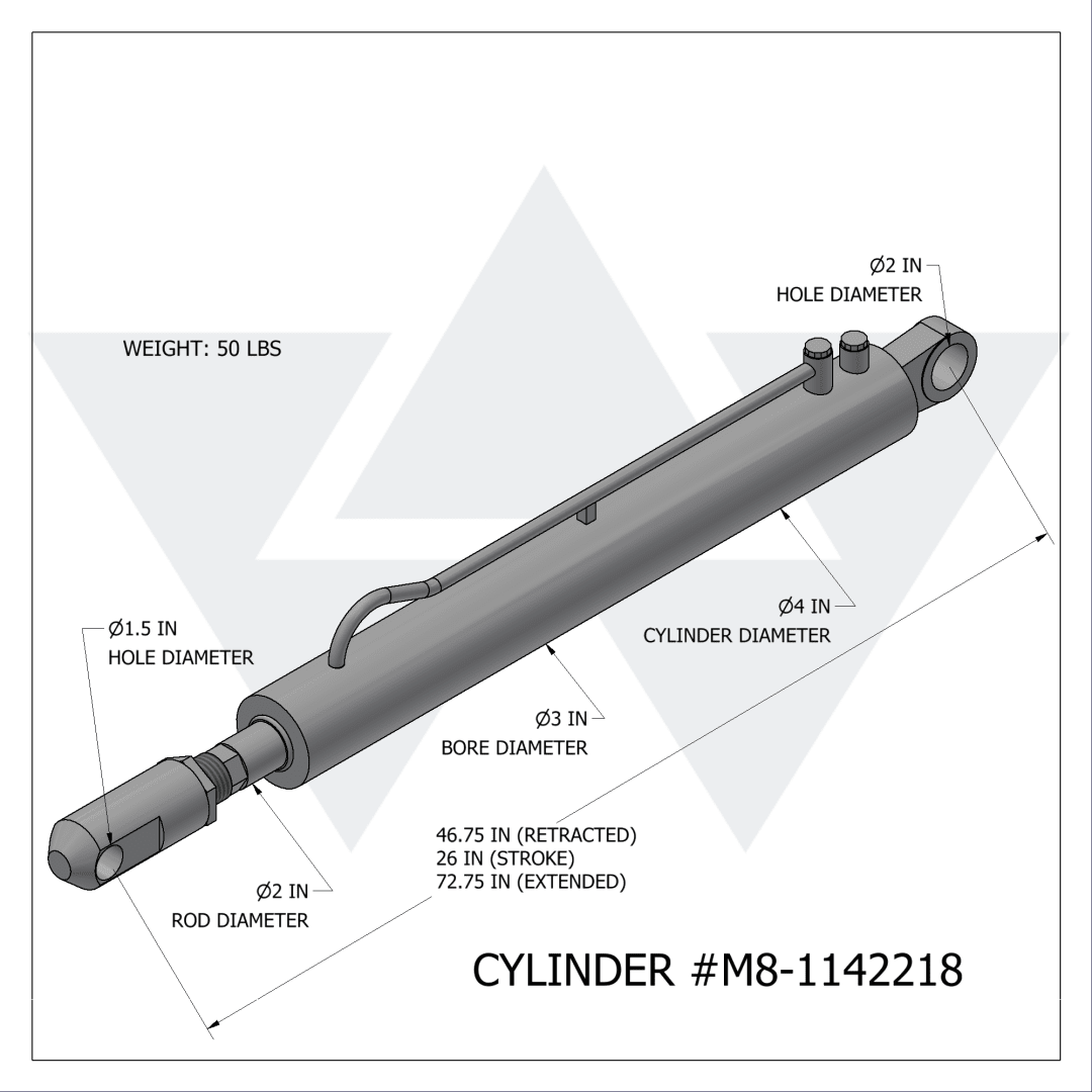 Wastebuilt® Replacement for McNeilus Cylinder-3.5 X 26.0 X 2.0 Fork