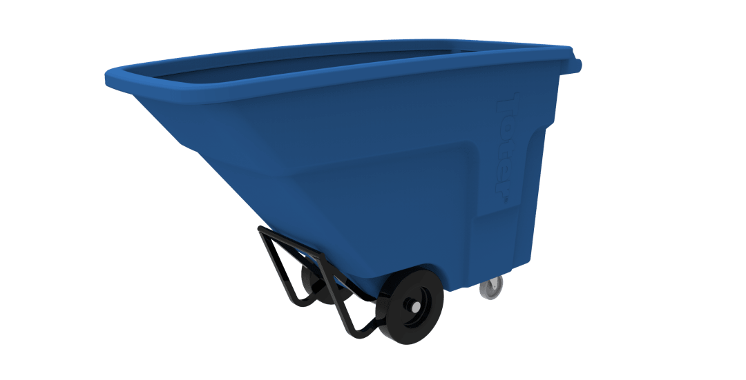 1 Cubic Yard 1200 lbs. Capacity Standard Duty Nestable Tilt Truck - Blue