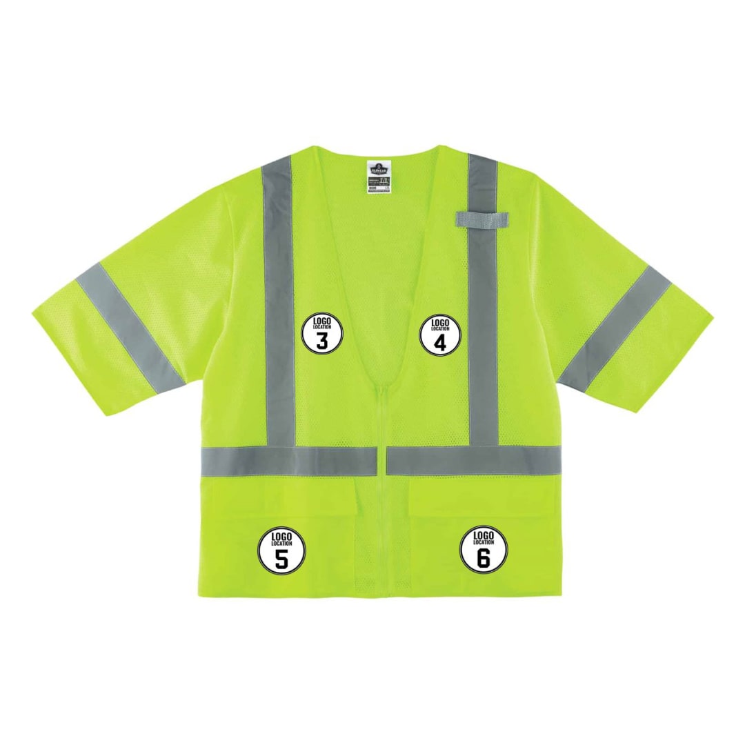 GloWear 8320Z Hi-Vis Safety Vest - Type R, Class 3, Zipper